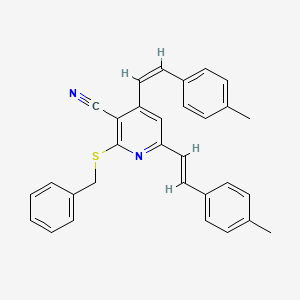 2-(Benzylsulfanyl)-4,6-bis(4-methylstyryl)nicotinonitrile
