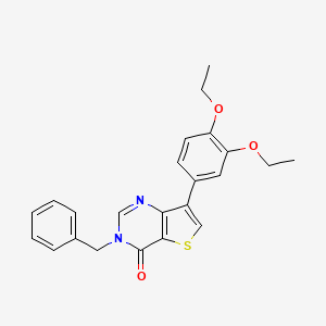 molecular formula C23H22N2O3S B2900660 3-benzyl-7-(3,4-diethoxyphenyl)thieno[3,2-d]pyrimidin-4(3H)-one CAS No. 1206990-28-4