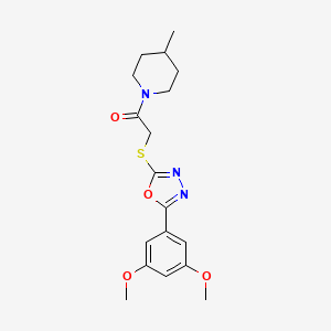 2-((5-(3,5-Dimethoxyphenyl)-1,3,4-oxadiazol-2-yl)thio)-1-(4-methylpiperidin-1-yl)ethanone