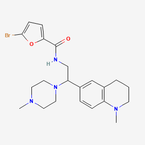molecular formula C22H29BrN4O2 B2900672 5-bromo-N-(2-(1-methyl-1,2,3,4-tetrahydroquinolin-6-yl)-2-(4-methylpiperazin-1-yl)ethyl)furan-2-carboxamide CAS No. 921922-87-4