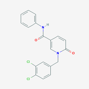 molecular formula C19H14Cl2N2O2 B2900677 1-(3,4-dichlorobenzyl)-6-oxo-N-phenyl-1,6-dihydro-3-pyridinecarboxamide CAS No. 338781-38-7