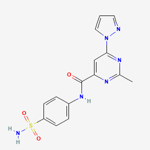 2-methyl-6-(1H-pyrazol-1-yl)-N-(4-sulfamoylphenyl)pyrimidine-4-carboxamide