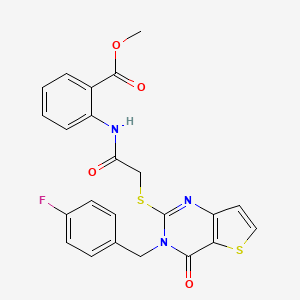 methyl 2-[2-({3-[(4-fluorophenyl)methyl]-4-oxo-3H,4H-thieno[3,2-d]pyrimidin-2-yl}sulfanyl)acetamido]benzoate