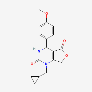 molecular formula C17H18N2O4 B2900680 1-(cyclopropylmethyl)-4-(4-methoxyphenyl)-4,7-dihydrofuro[3,4-d]pyrimidine-2,5(1H,3H)-dione CAS No. 1775375-81-9