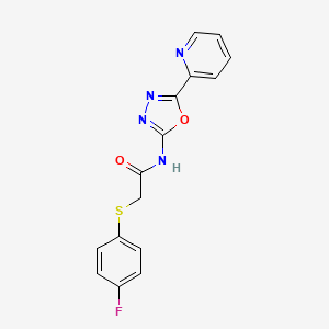 2-((4-fluorophenyl)thio)-N-(5-(pyridin-2-yl)-1,3,4-oxadiazol-2-yl)acetamide