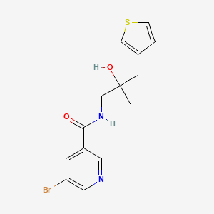 5-bromo-N-{2-hydroxy-2-[(thiophen-3-yl)methyl]propyl}pyridine-3-carboxamide