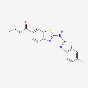 molecular formula C17H12FN3O2S2 B2900699 Ethyl 2-[(6-fluoro-1,3-benzothiazol-2-yl)amino]-1,3-benzothiazole-6-carboxylate CAS No. 862976-30-5