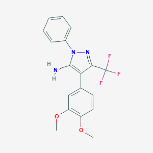 4-(3,4-dimethoxyphenyl)-1-phenyl-3-(trifluoromethyl)-1H-pyrazol-5-ylamine