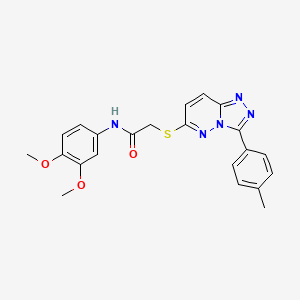 molecular formula C22H21N5O3S B2900700 N-(3,4-dimethoxyphenyl)-2-((3-(p-tolyl)-[1,2,4]triazolo[4,3-b]pyridazin-6-yl)thio)acetamide CAS No. 852375-65-6