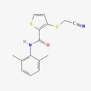 molecular formula C15H14N2OS2 B2900706 3-[(cyanomethyl)sulfanyl]-N-(2,6-dimethylphenyl)-2-thiophenecarboxamide CAS No. 303150-92-7