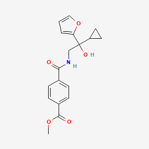 molecular formula C18H19NO5 B2900709 Methyl 4-((2-cyclopropyl-2-(furan-2-yl)-2-hydroxyethyl)carbamoyl)benzoate CAS No. 1396707-85-9