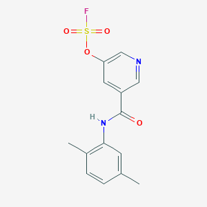 molecular formula C14H13FN2O4S B2900715 3-[(2,5-Dimethylphenyl)carbamoyl]-5-fluorosulfonyloxypyridine CAS No. 2418677-13-9