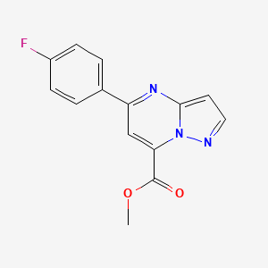 molecular formula C14H10FN3O2 B2900719 Methyl 5-(4-fluorophenyl)pyrazolo[1,5-a]pyrimidine-7-carboxylate CAS No. 932243-23-7