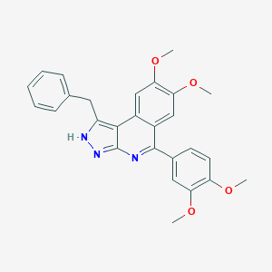 molecular formula C27H25N3O4 B290072 1-benzyl-5-(3,4-dimethoxyphenyl)-7,8-dimethoxy-3H-pyrazolo[3,4-c]isoquinoline 