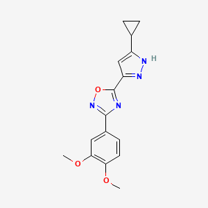 5-(3-cyclopropyl-1H-pyrazol-5-yl)-3-(3,4-dimethoxyphenyl)-1,2,4-oxadiazole
