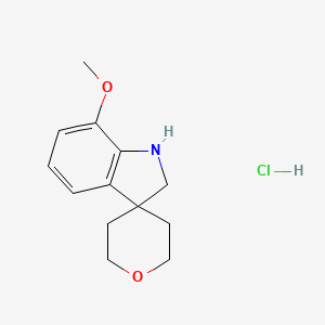 molecular formula C13H18ClNO2 B2900731 7-Methoxy-1,2-dihydrospiro[indole-3,4'-oxane]hydrochloride CAS No. 2197053-87-3