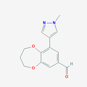 6-(1-Methylpyrazol-4-yl)-3,4-dihydro-2H-1,5-benzodioxepine-8-carbaldehyde