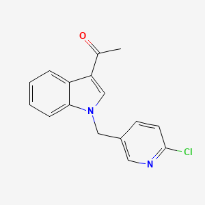 molecular formula C16H13ClN2O B2900736 1-{1-[(6-Chloro-3-pyridinyl)methyl]-1H-indol-3-yl}-1-ethanone CAS No. 886361-82-6
