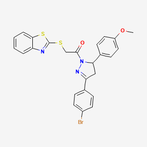 2-(1,3-Benzothiazol-2-ylsulfanyl)-1-[5-(4-bromophenyl)-3-(4-methoxyphenyl)-3,4-dihydropyrazol-2-yl]ethanone