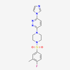 3-(4-((4-fluoro-3-methylphenyl)sulfonyl)piperazin-1-yl)-6-(1H-imidazol-1-yl)pyridazine