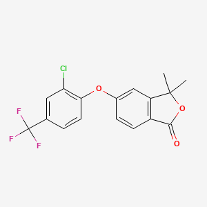 molecular formula C17H12ClF3O3 B2900751 5-[2-Chloro-4-(trifluoromethyl)phenoxy]-3,3-dimethyl-2-benzofuran-1-one CAS No. 109140-15-0