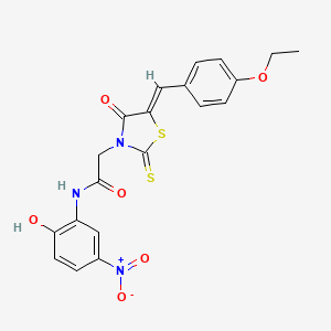 2-[(5Z)-5-[(4-ethoxyphenyl)methylidene]-4-oxo-2-sulfanylidene-1,3-thiazolidin-3-yl]-N-(2-hydroxy-5-nitrophenyl)acetamide