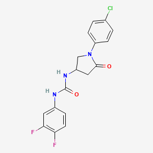 molecular formula C17H14ClF2N3O2 B2900755 1-(1-(4-Chlorophenyl)-5-oxopyrrolidin-3-yl)-3-(3,4-difluorophenyl)urea CAS No. 894029-67-5