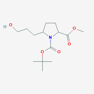 molecular formula C14H25NO5 B2900766 1-Tert-butyl 2-methyl 5-(3-hydroxypropyl)pyrrolidine-1,2-dicarboxylate CAS No. 2227204-79-5