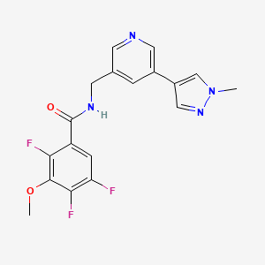molecular formula C18H15F3N4O2 B2900768 2,4,5-trifluoro-3-methoxy-N-((5-(1-methyl-1H-pyrazol-4-yl)pyridin-3-yl)methyl)benzamide CAS No. 2034461-96-4