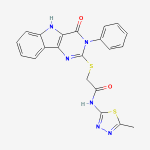 N-(5-methyl-1,3,4-thiadiazol-2-yl)-2-[(4-oxo-3-phenyl-5H-pyrimido[5,4-b]indol-2-yl)sulfanyl]acetamide