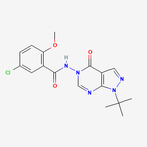 N-(1-(tert-butyl)-4-oxo-1H-pyrazolo[3,4-d]pyrimidin-5(4H)-yl)-5-chloro-2-methoxybenzamide