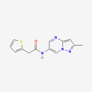 molecular formula C13H12N4OS B2900779 N-(2-methylpyrazolo[1,5-a]pyrimidin-6-yl)-2-(thiophen-2-yl)acetamide CAS No. 1797328-87-0