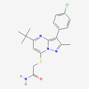 2-((5-(Tert-butyl)-3-(4-chlorophenyl)-2-methylpyrazolo[1,5-a]pyrimidin-7-yl)thio)acetamide