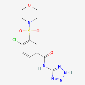 molecular formula C12H13ClN6O4S B2900791 4-chloro-3-(morpholin-4-ylsulfonyl)-N-(1H-tetrazol-5-yl)benzamide CAS No. 900135-65-1