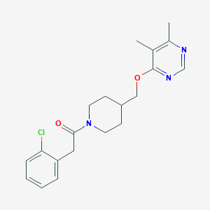 molecular formula C20H24ClN3O2 B2900803 2-(2-Chlorophenyl)-1-(4-(((5,6-dimethylpyrimidin-4-yl)oxy)methyl)piperidin-1-yl)ethan-1-one CAS No. 2310037-91-1