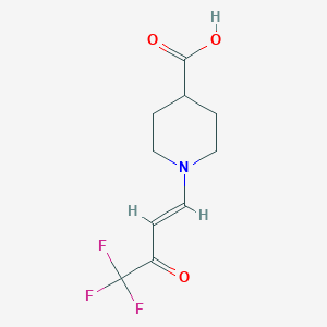 molecular formula C10H12F3NO3 B2900804 1-(4,4,4-Trifluoro-3-oxo-but-1-enyl)-piperidine-4-carboxylic acid CAS No. 379725-83-4