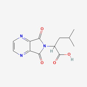 molecular formula C12H13N3O4 B2900807 2-(5,7-dioxo-5,7-dihydro-6H-pyrrolo[3,4-b]pyrazin-6-yl)-4-methylpentanoic acid CAS No. 126452-64-0