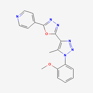 molecular formula C17H14N6O2 B2900811 4-{5-[1-(2-methoxyphenyl)-5-methyl-1H-1,2,3-triazol-4-yl]-1,3,4-oxadiazol-2-yl}pyridine CAS No. 1081127-52-7