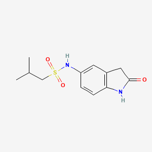 molecular formula C12H16N2O3S B2900815 2-methyl-N-(2-oxoindolin-5-yl)propane-1-sulfonamide CAS No. 921836-59-1