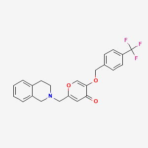 2-(3,4-dihydro-1H-isoquinolin-2-ylmethyl)-5-[[4-(trifluoromethyl)phenyl]methoxy]pyran-4-one