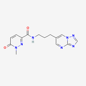 molecular formula C14H15N7O2 B2900833 N-(3-([1,2,4]triazolo[1,5-a]pyrimidin-6-yl)propyl)-1-methyl-6-oxo-1,6-dihydropyridazine-3-carboxamide CAS No. 2034317-33-2
