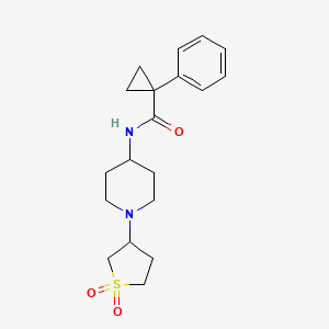 molecular formula C19H26N2O3S B2900834 N-(1-(1,1-dioxidotetrahydrothiophen-3-yl)piperidin-4-yl)-1-phenylcyclopropanecarboxamide CAS No. 2034467-76-8