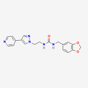 molecular formula C19H19N5O3 B2900842 1-[(2H-1,3-benzodioxol-5-yl)methyl]-3-{2-[4-(pyridin-4-yl)-1H-pyrazol-1-yl]ethyl}urea CAS No. 2034507-40-7