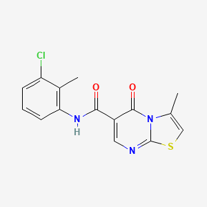 molecular formula C15H12ClN3O2S B2900843 N-(3-chloro-2-methylphenyl)-3-methyl-5-oxo-5H-thiazolo[3,2-a]pyrimidine-6-carboxamide CAS No. 851945-83-0