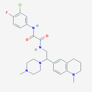 N1-(3-chloro-4-fluorophenyl)-N2-(2-(1-methyl-1,2,3,4-tetrahydroquinolin-6-yl)-2-(4-methylpiperazin-1-yl)ethyl)oxalamide