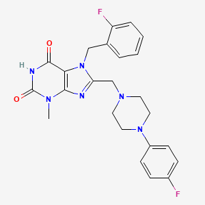 7-[(2-Fluorophenyl)methyl]-8-[[4-(4-fluorophenyl)piperazin-1-yl]methyl]-3-methylpurine-2,6-dione