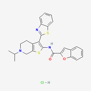 N-(3-(benzo[d]thiazol-2-yl)-6-isopropyl-4,5,6,7-tetrahydrothieno[2,3-c]pyridin-2-yl)benzofuran-2-carboxamide hydrochloride