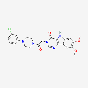 molecular formula C24H24ClN5O4 B2900865 3-(2-(4-(3-chlorophenyl)piperazin-1-yl)-2-oxoethyl)-7,8-dimethoxy-3H-pyrimido[5,4-b]indol-4(5H)-one CAS No. 1207043-27-3