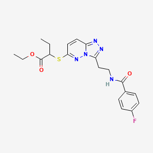 Ethyl 2-((3-(2-(4-fluorobenzamido)ethyl)-[1,2,4]triazolo[4,3-b]pyridazin-6-yl)thio)butanoate