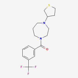 molecular formula C17H21F3N2OS B2900872 (4-(Tetrahydrothiophen-3-yl)-1,4-diazepan-1-yl)(3-(trifluoromethyl)phenyl)methanone CAS No. 2320220-32-2